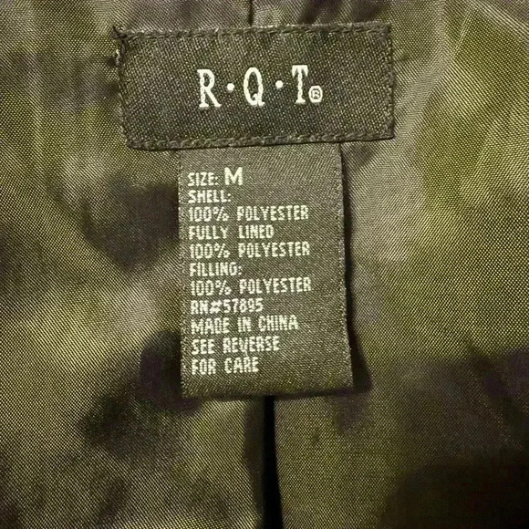 R•Q•T black & white zippered quilted lightweight lined jacket women’s size Med - Picture 8 of 9